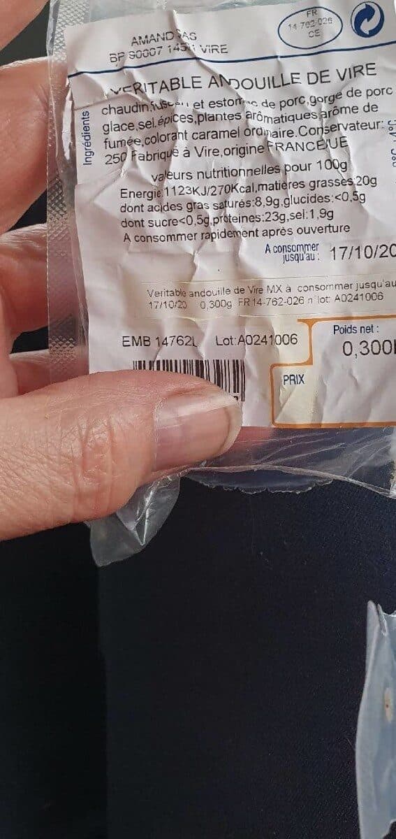 Open Food Facts Véritable Andouille De Vire packshot