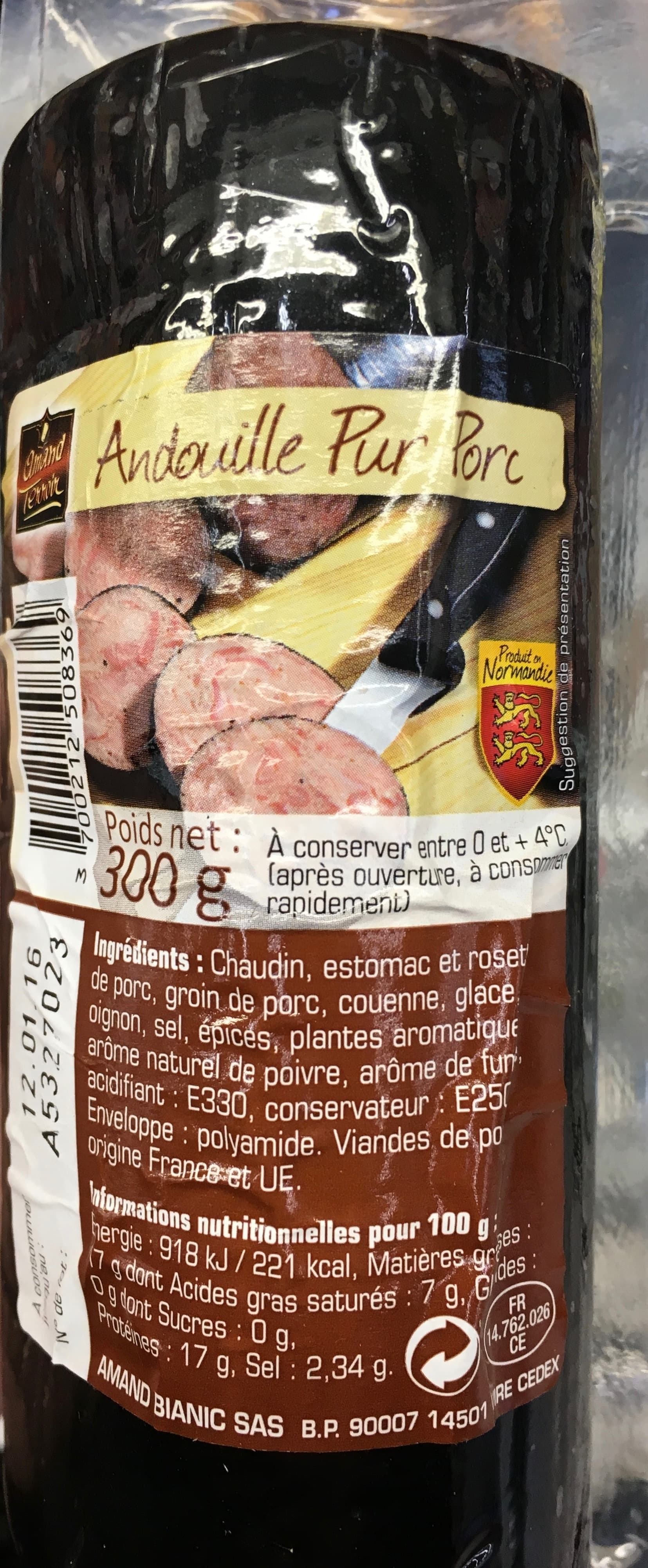 Amand Terroir Andouille pur porc packshot