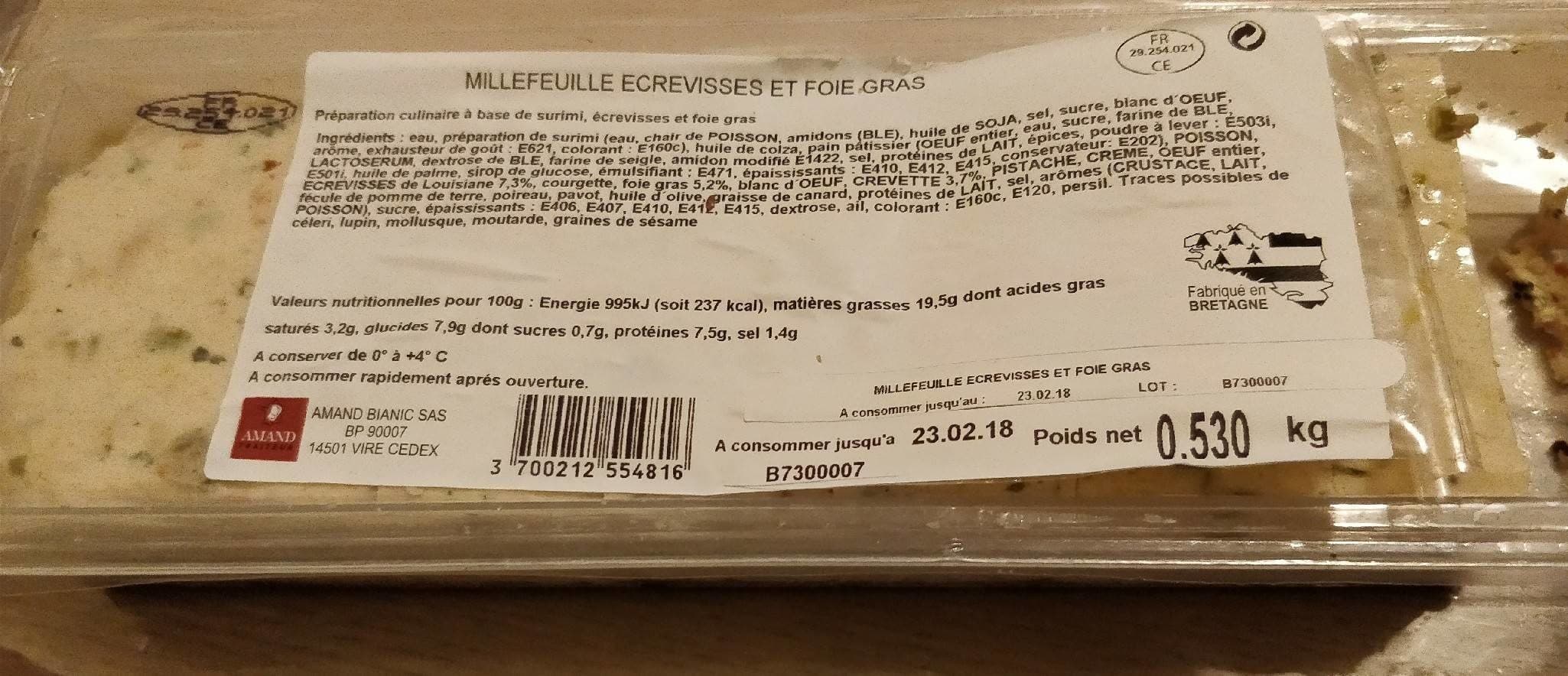 Amand Bianic Millefeuille écrevisse et foie gras packshot