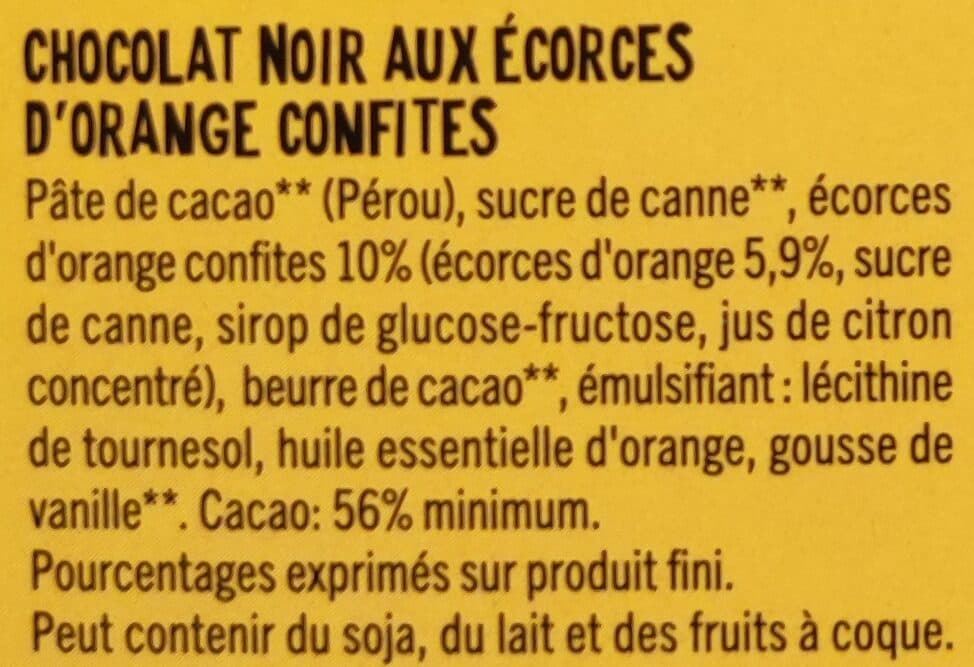 Alter Eco Chocolat noir aux écorces d'orange packshot