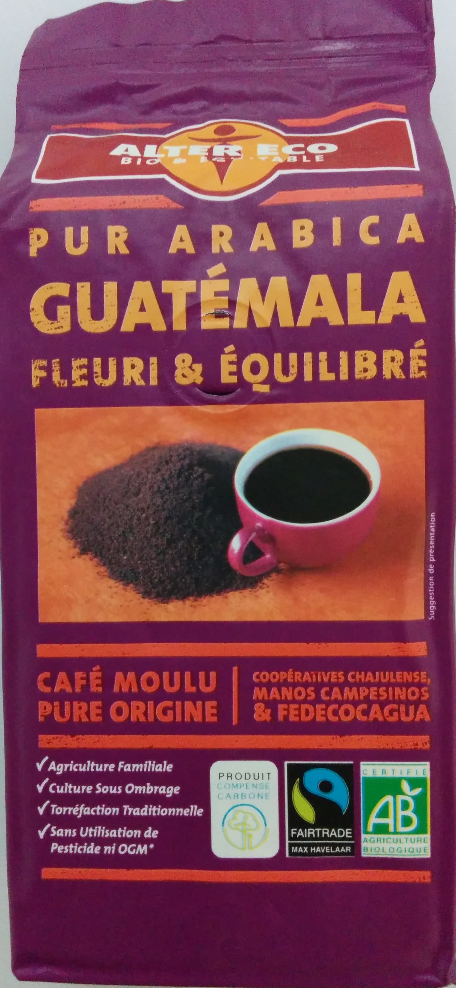 Alter Eco Café moulu pur arabica Guatémala packshot