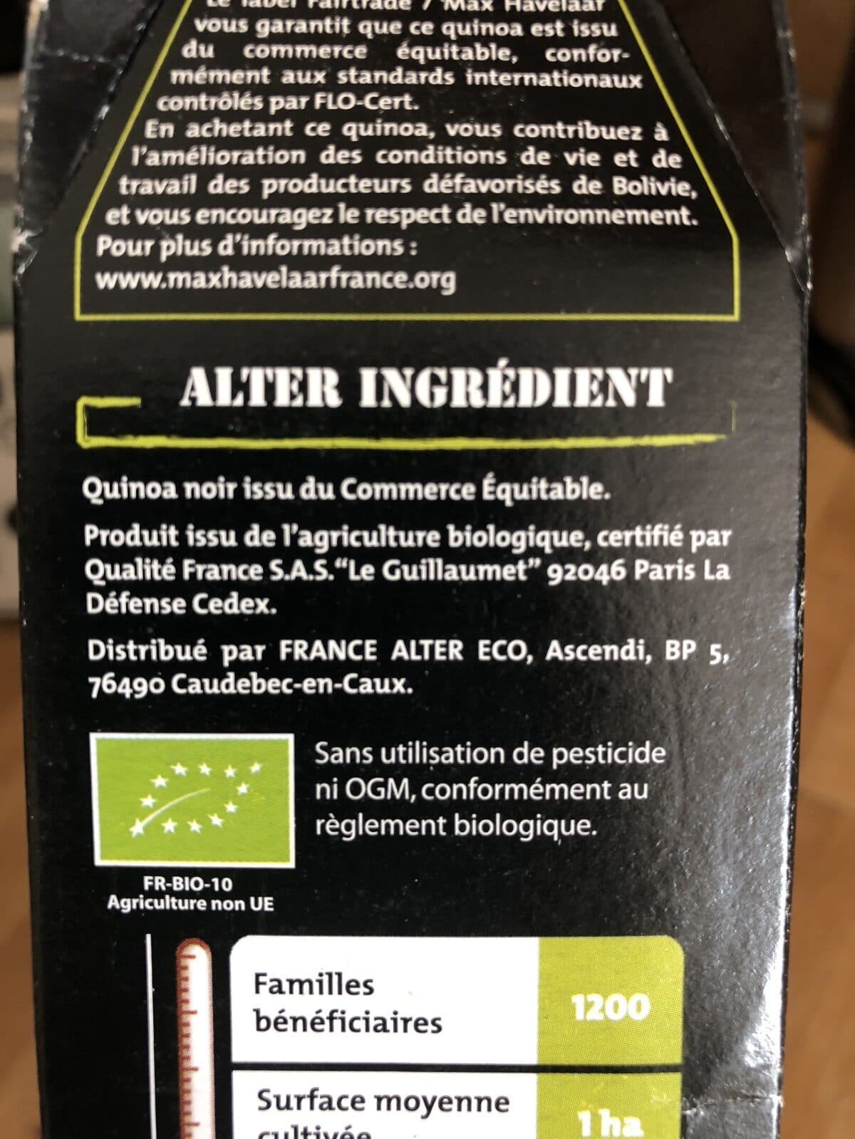 Alter Eco 500G Quinoa Noir Bio Alter Eco packshot