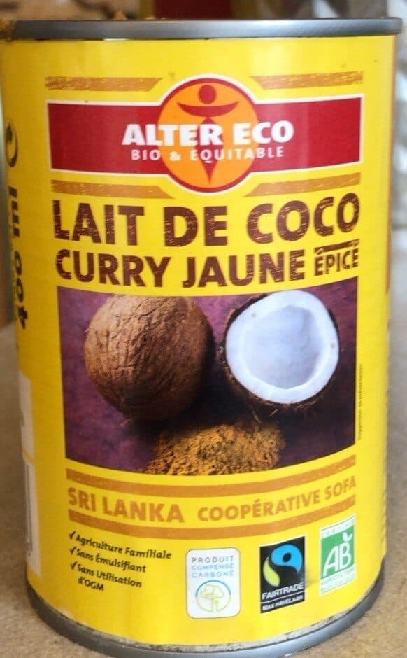 Alter Eco Lait de coco curry jaune épicé packshot