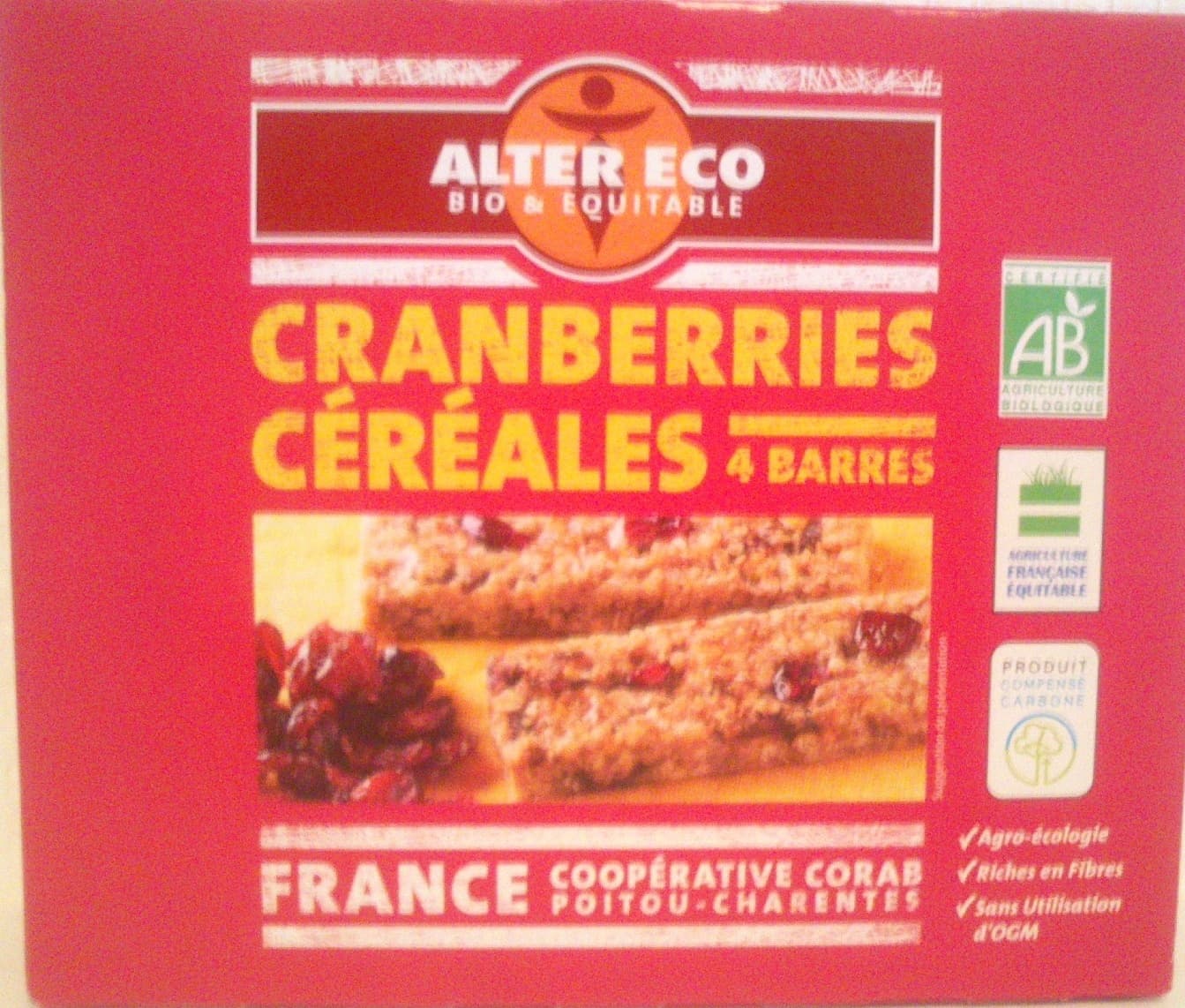 ALTER ECO Cranberries Céréales packshot