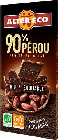Alter Eco Chocolat noir 90% packshot