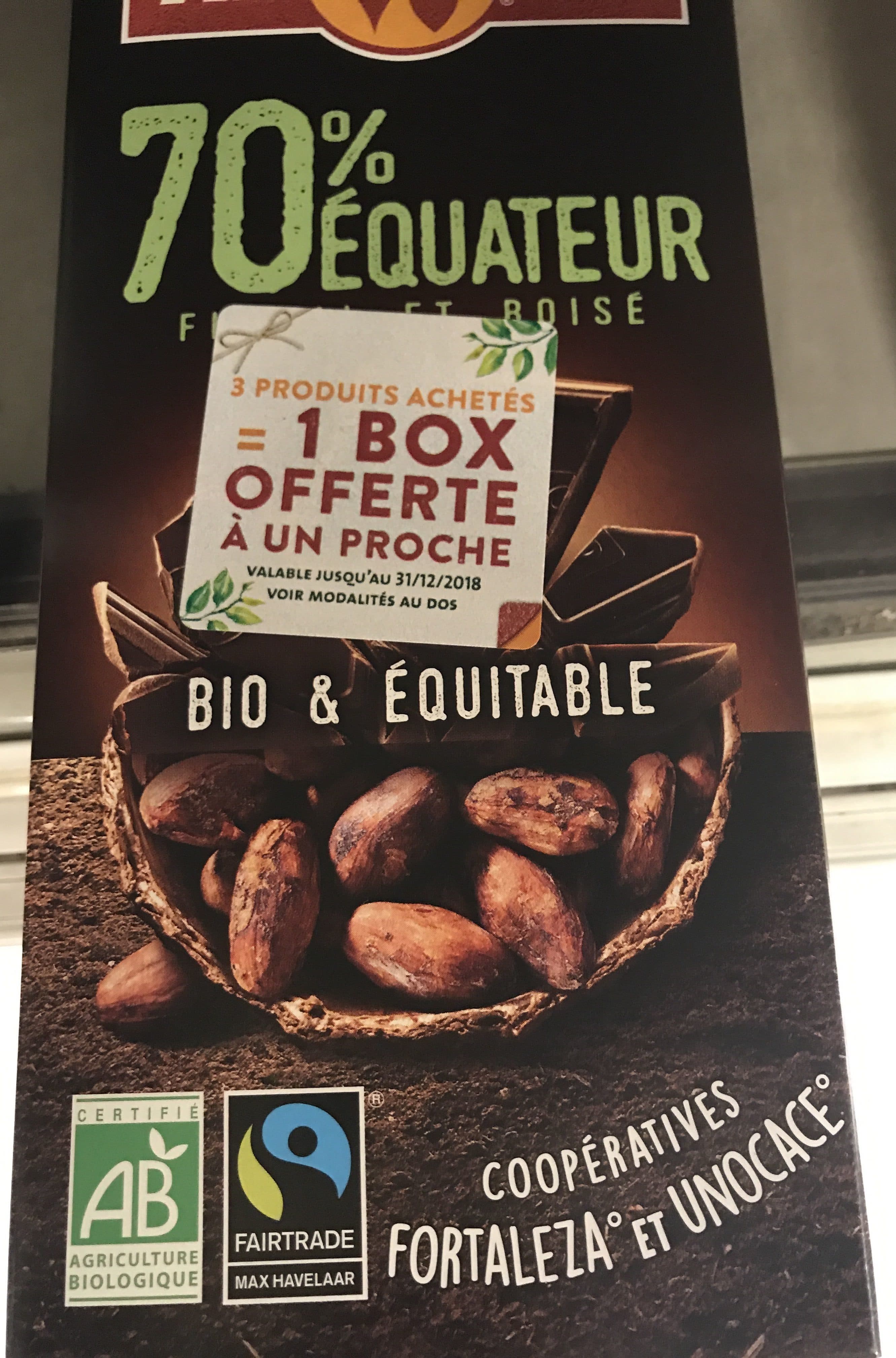 Alter Eco Bio & Equitable - Chocolat noir - 70% Équateur packshot