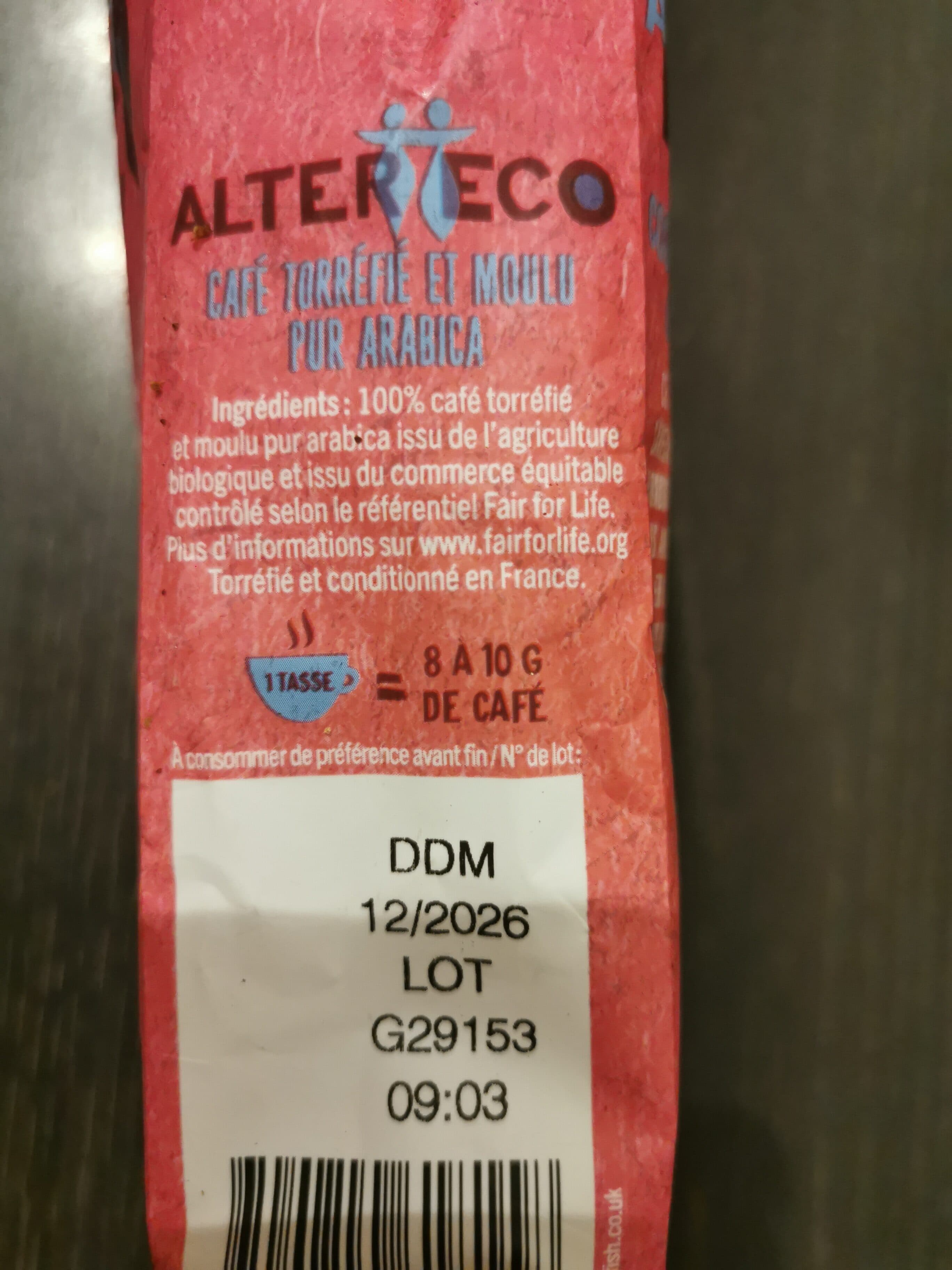 Alter Eco Café moulu équilibré packshot