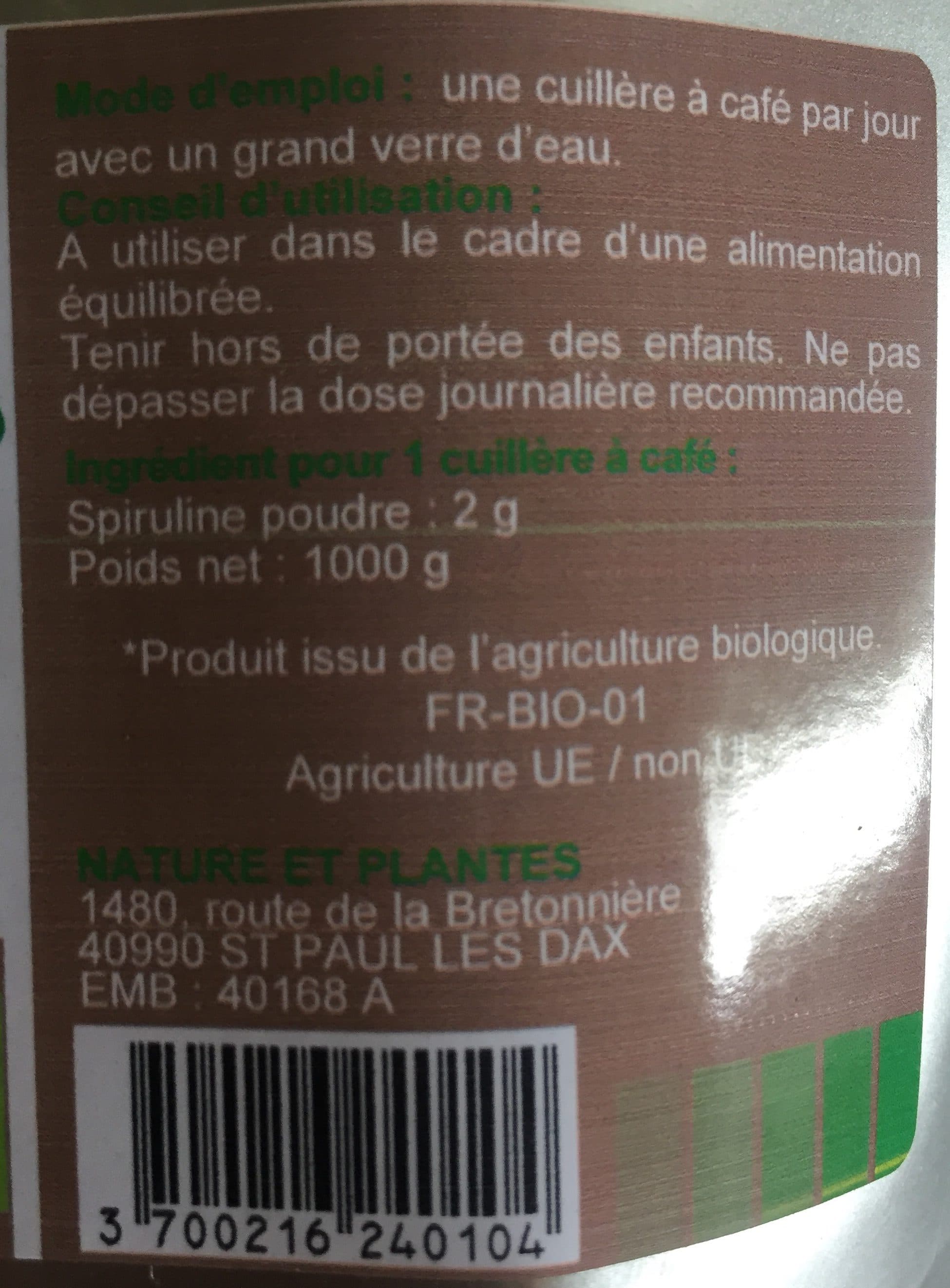 123gelules.com Spiruline Bio packshot