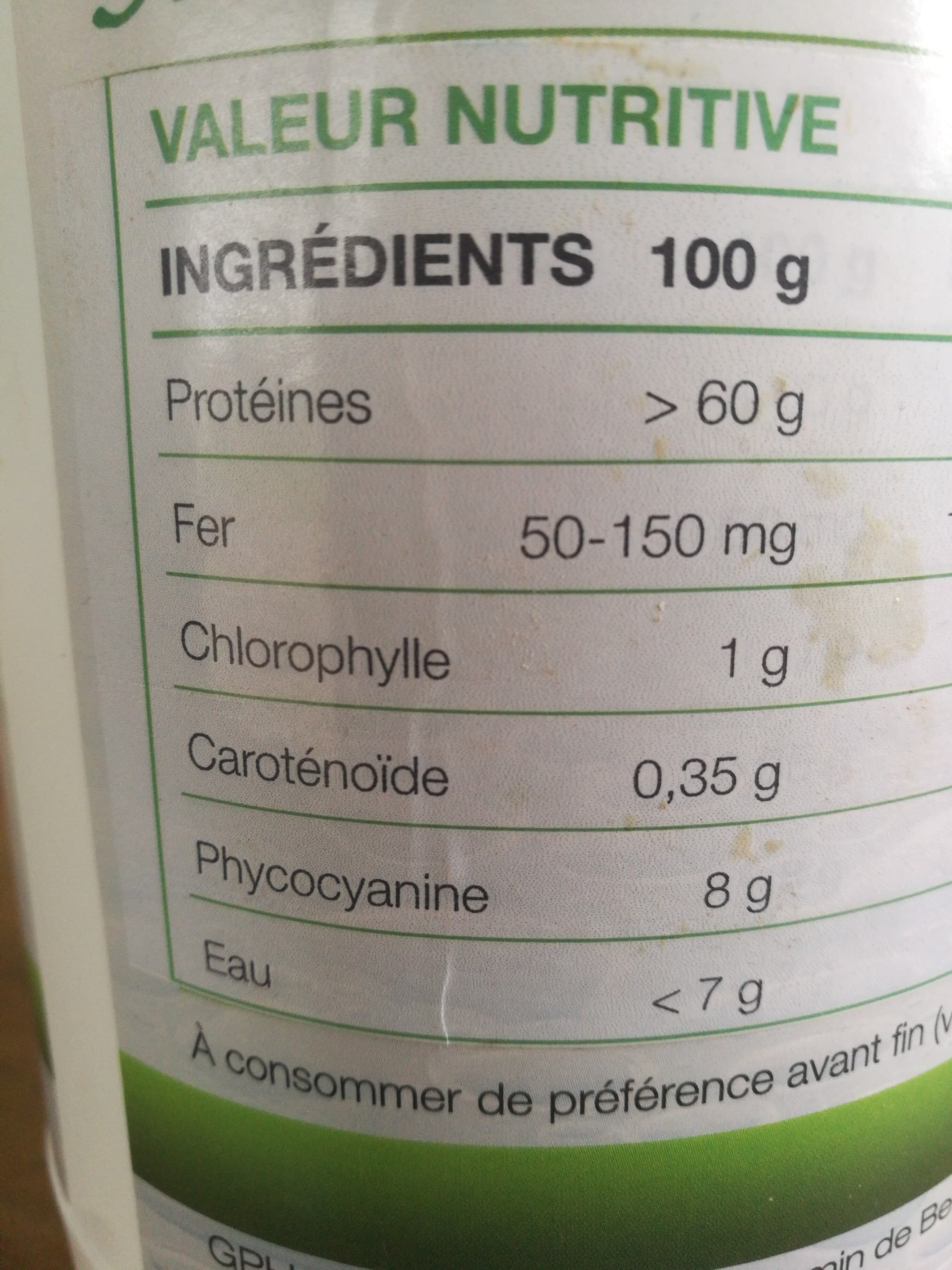 Open Food Facts Spiruline 500 MG Ecocert GPH Diffusion packshot