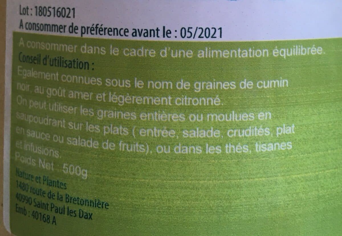Open Food Facts Graine de nigelle packshot