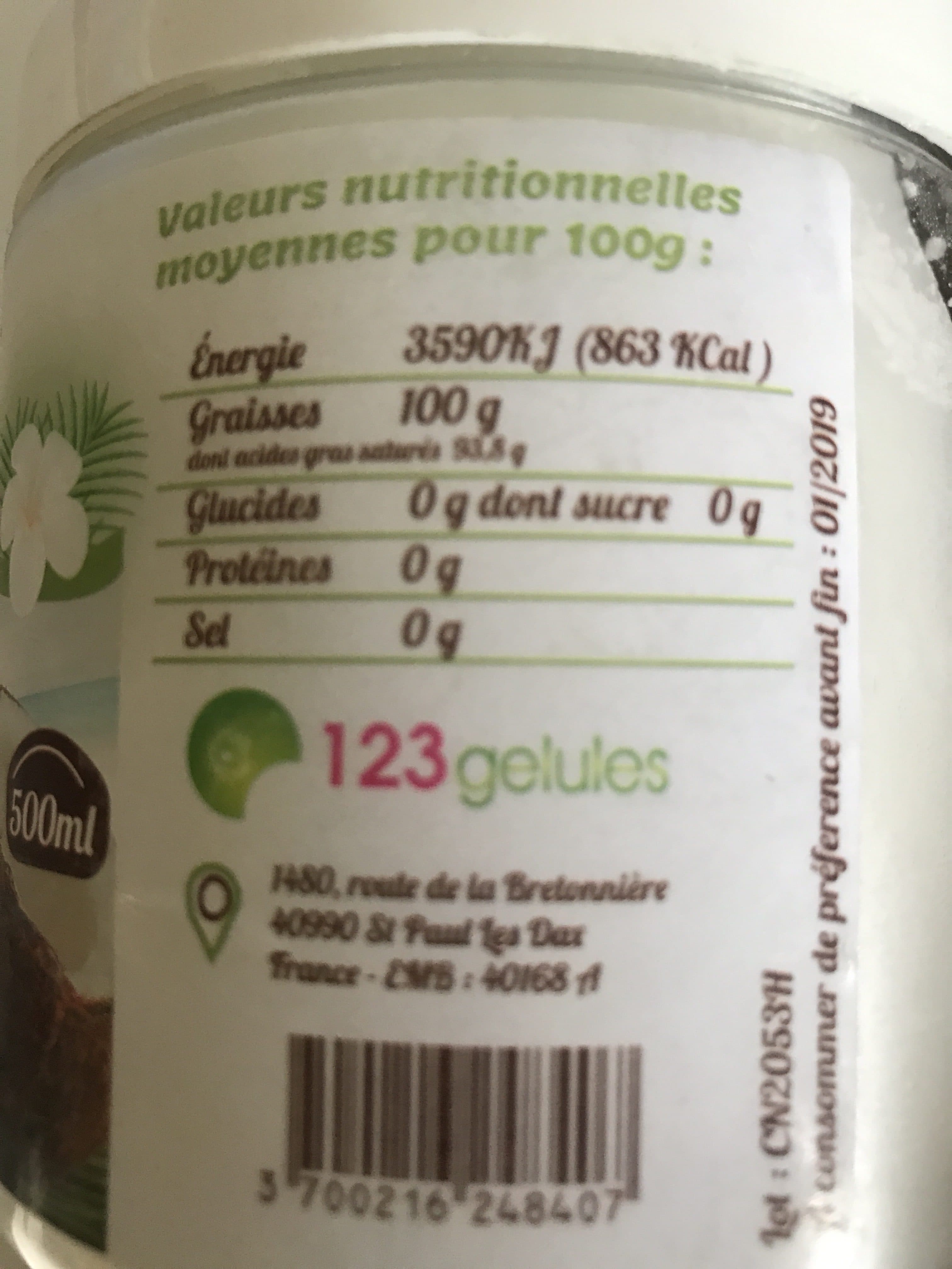 123gelules.com Huile de noix de coco packshot
