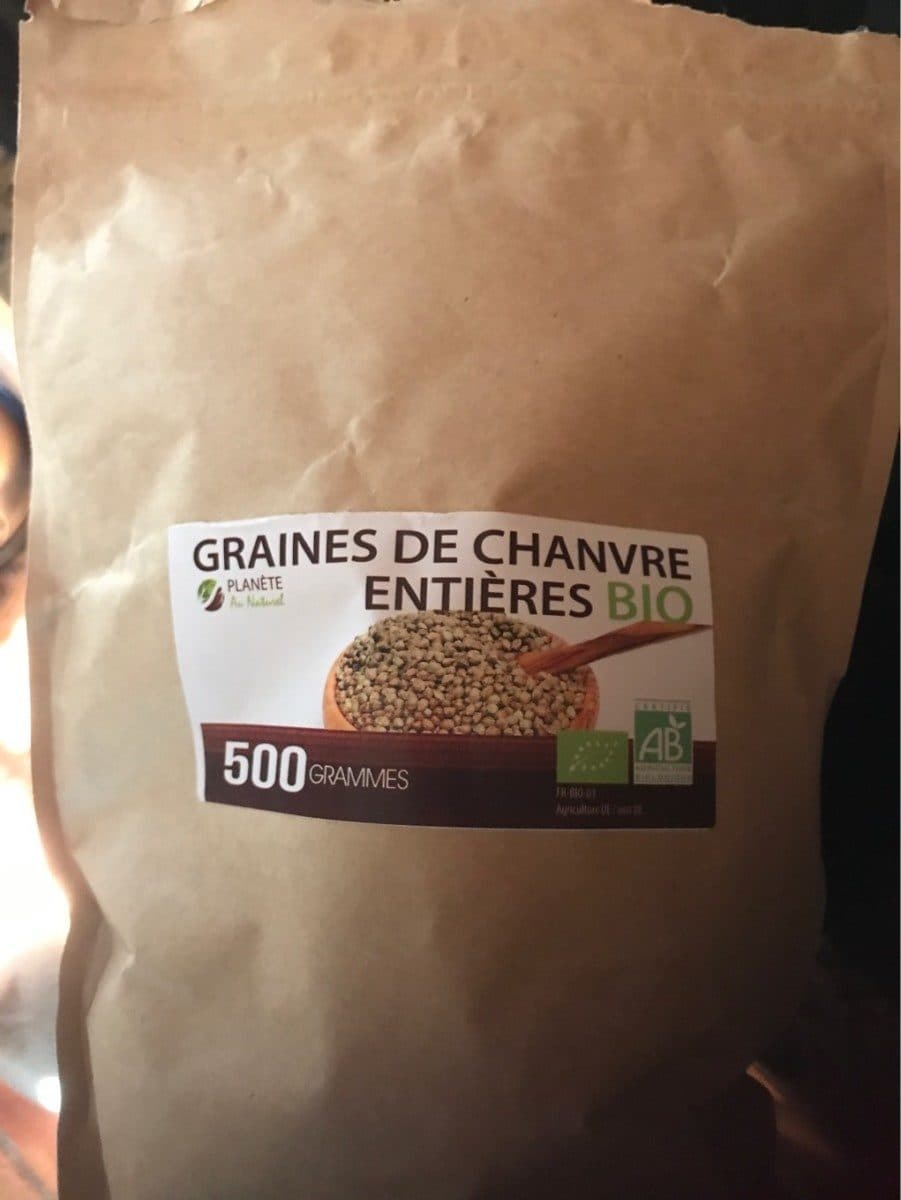 Planète au naturel Graines de chanvre entieres bio packshot