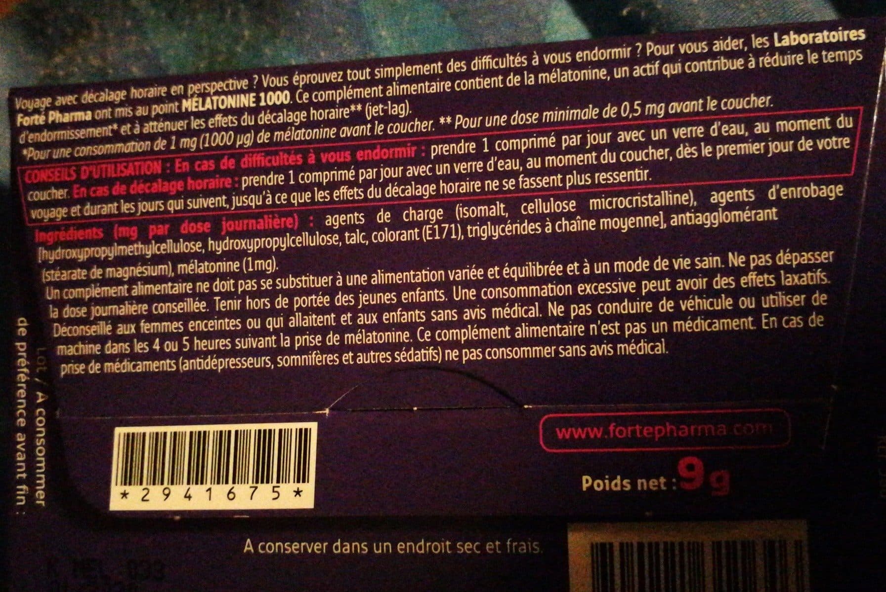 Forte pharma Forte Pharma Mélatonine 1000 packshot