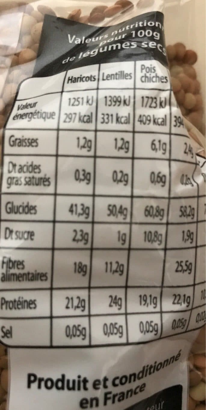 Grain de vitalite Lentilles Bldes SHT 500G packshot