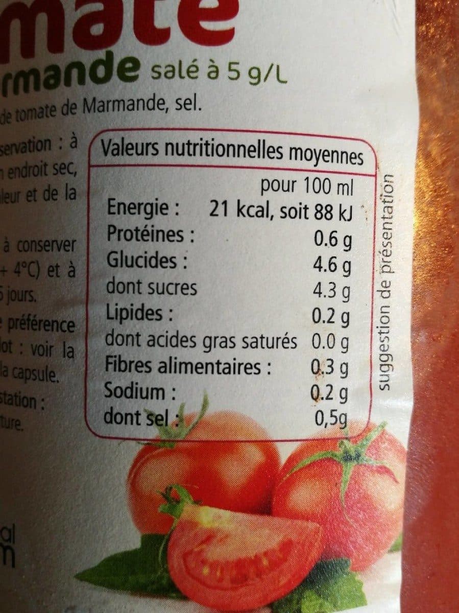 Open Food Facts Pur jus de tomate de marmande packshot