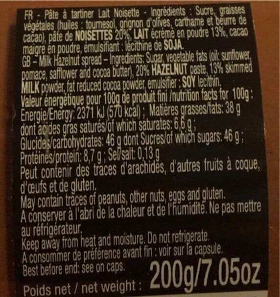 Jean d'Audignac Pate a tartiner lait noisette 30% packshot