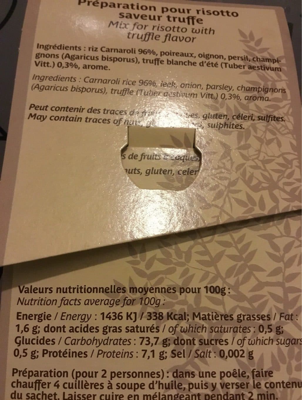 Saveurs D’italie Risotto saveur truffe packshot