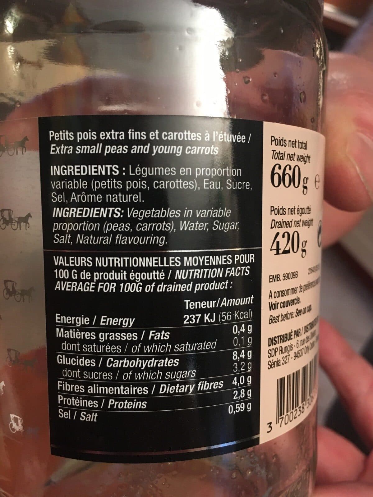 Les Impeccables Petits pois extra fins et carottes à l'étuvée packshot