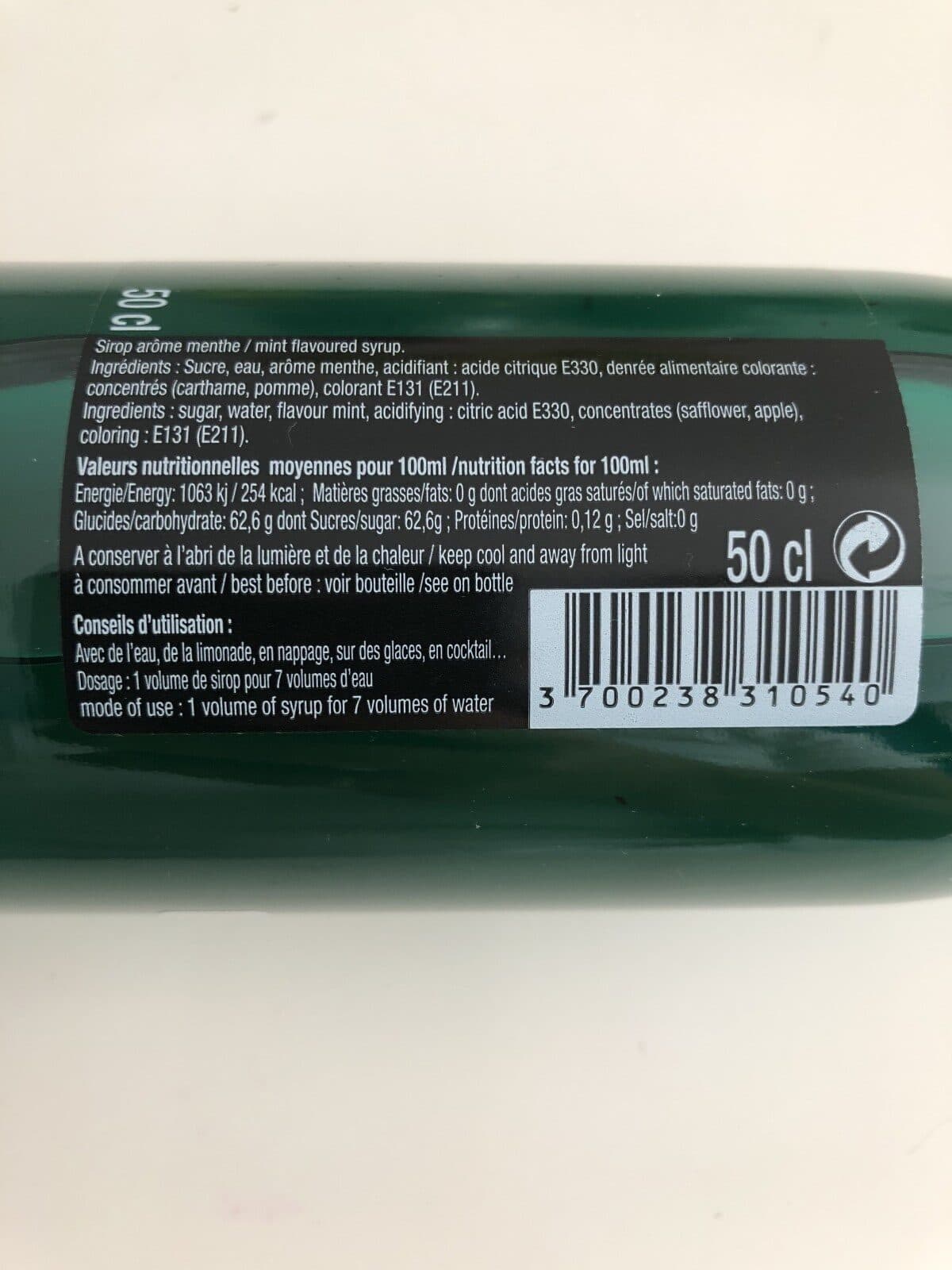 Open Food Facts Sirop saveur menthe packshot