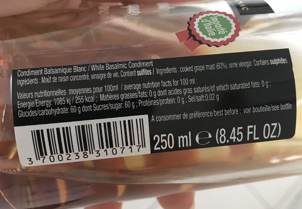Open Food Facts Condiment balsamique blanc packshot