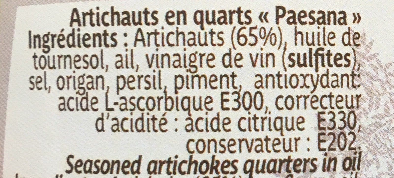 Open Food Facts Artichauts en quarts packshot