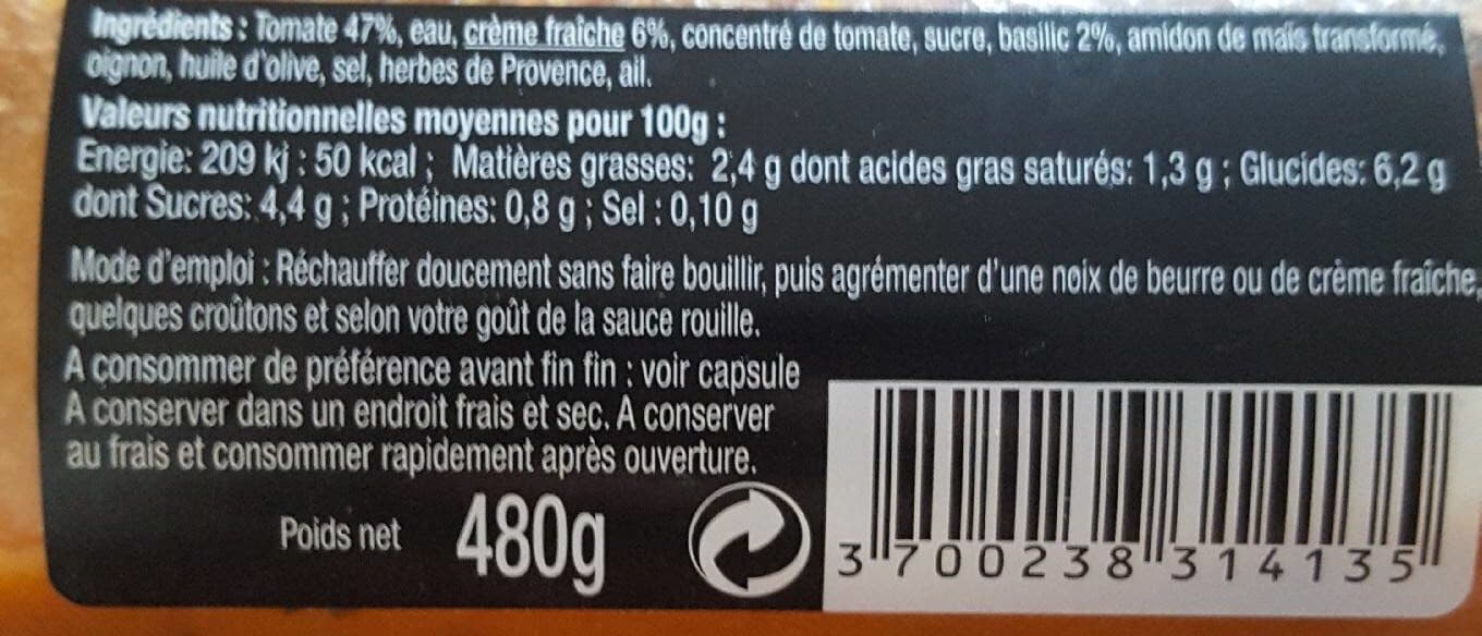 Jean D'Audignac Velouté de tomates packshot