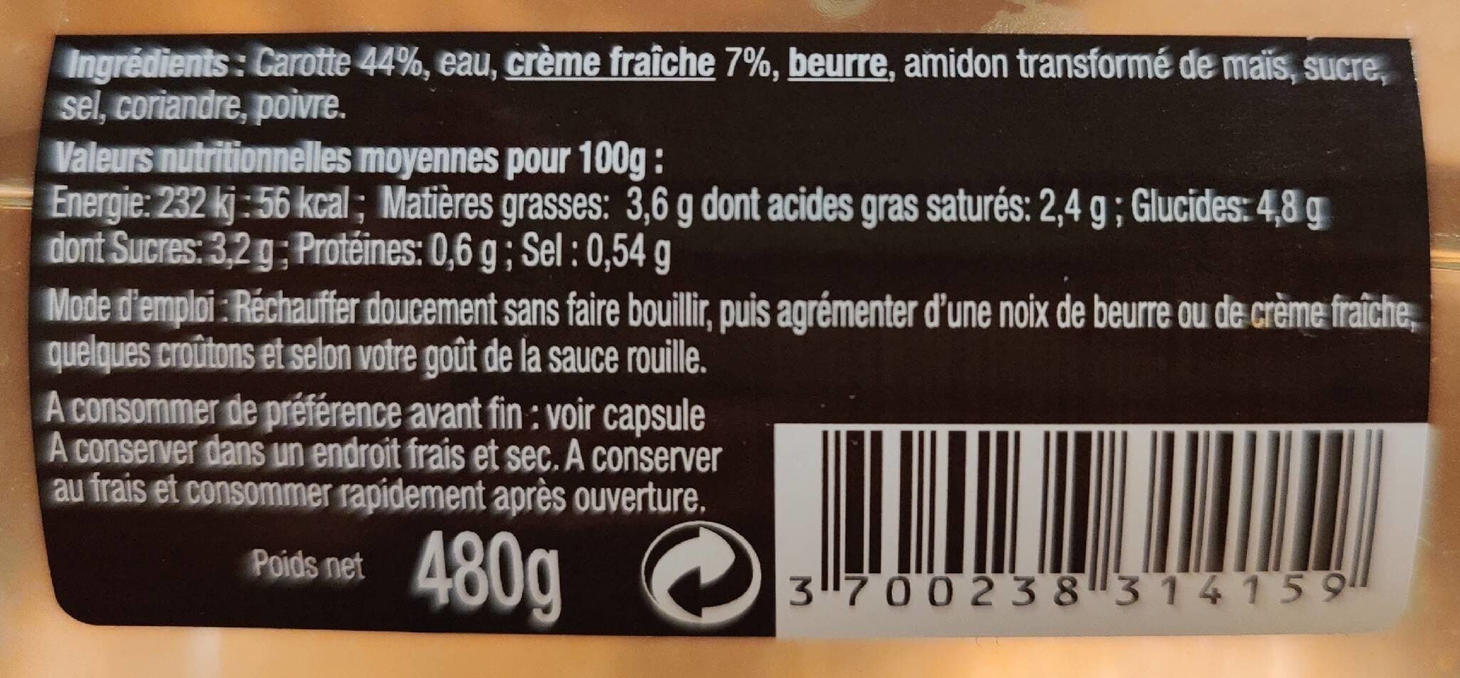 Jean d'Audignac Velouté de carotte à la crème packshot