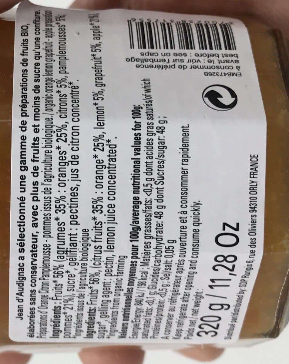 Jean d'Audignac Orange-citron-pamplemousse packshot