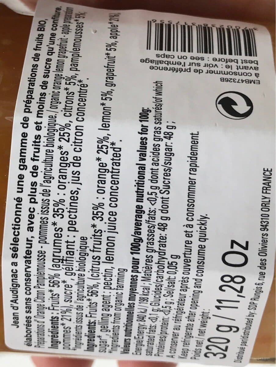 Jean d'Audignac Orange-citron-pamplemousse packshot
