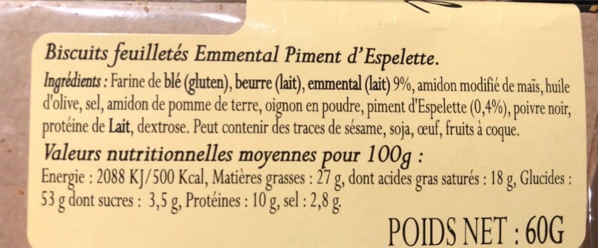 Jean d'Audignac Triangle a l'emmental et au piment d'espelette packshot
