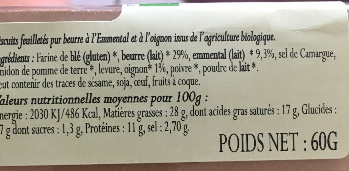 Jean d'Audignac Triangle pur beurre a l'emental et oignon packshot