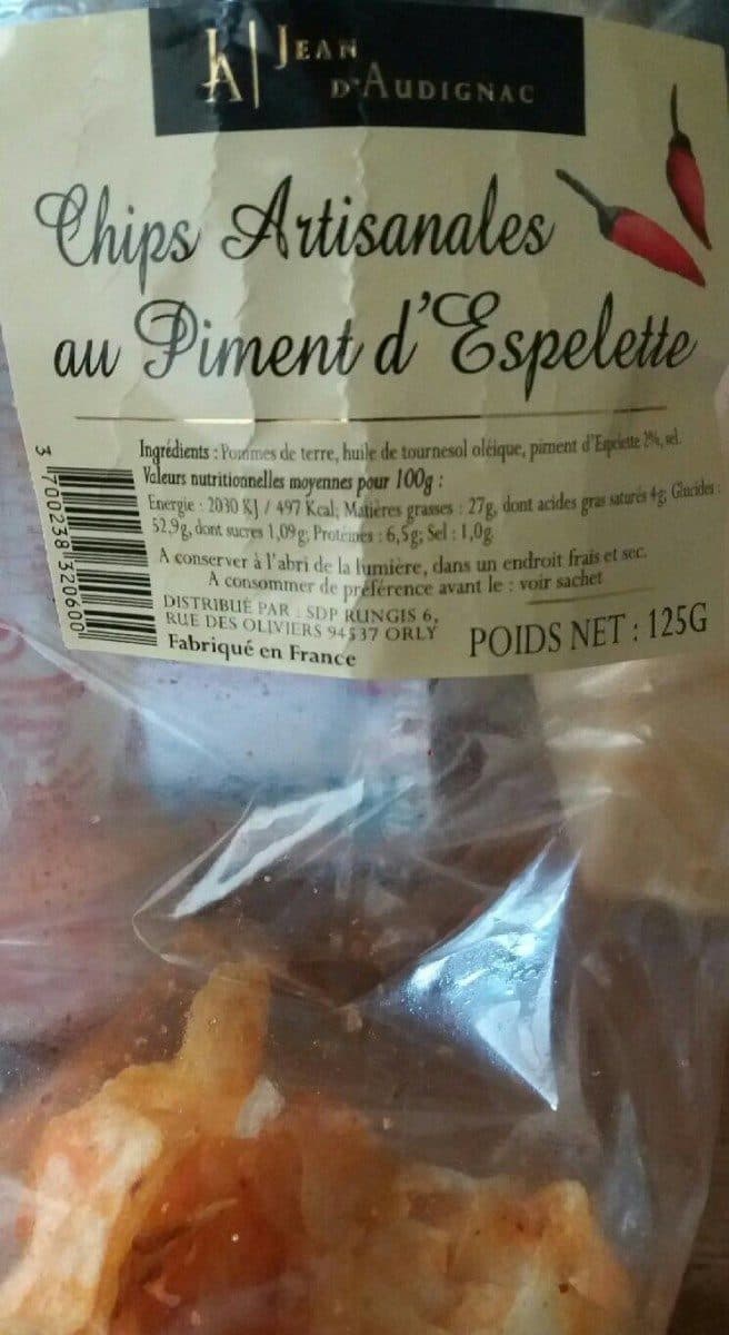 Jean d'Audignac Chips artisanales au piment d'Espelette packshot