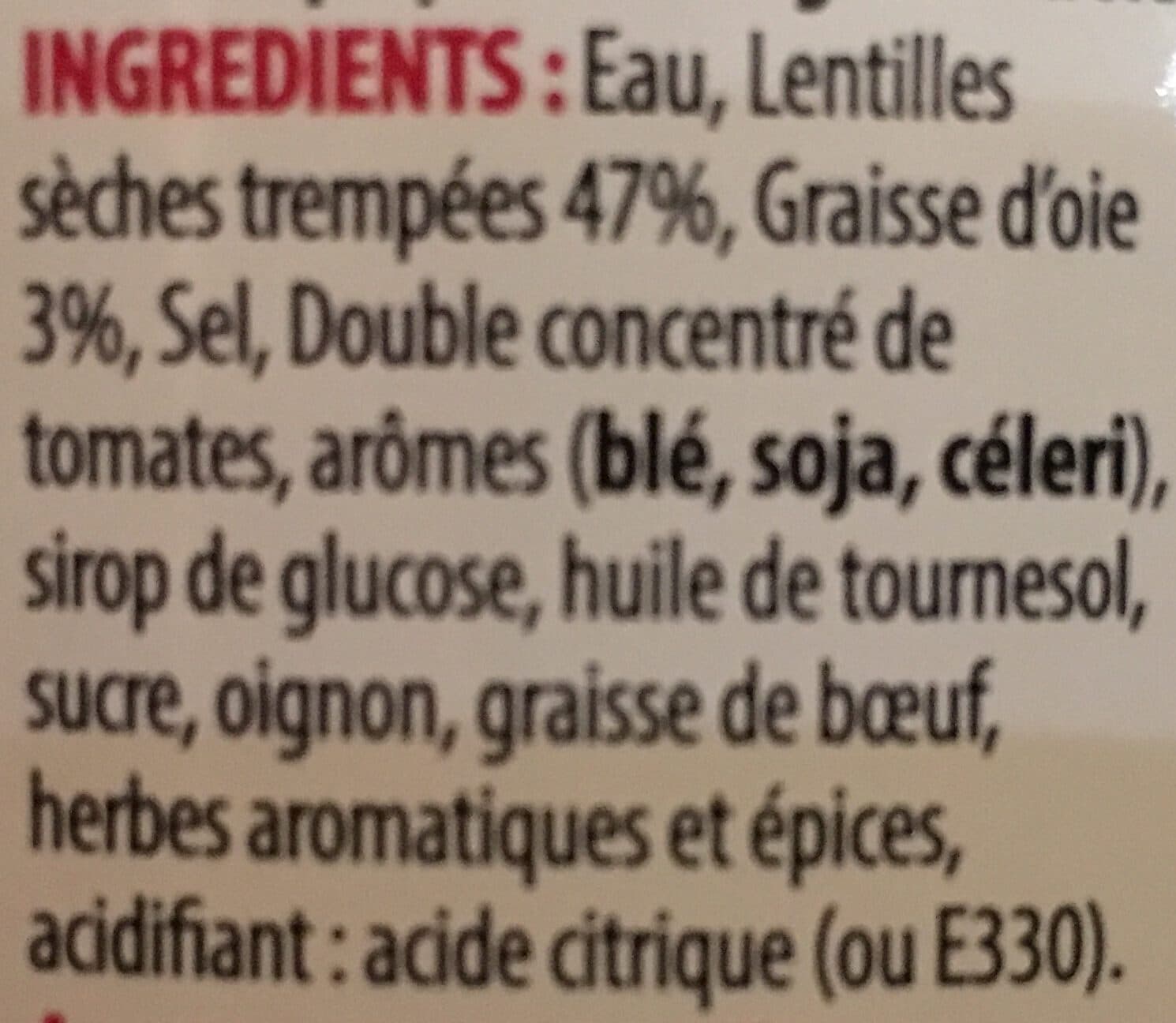 BF Lentilles à la graisse d'oie packshot