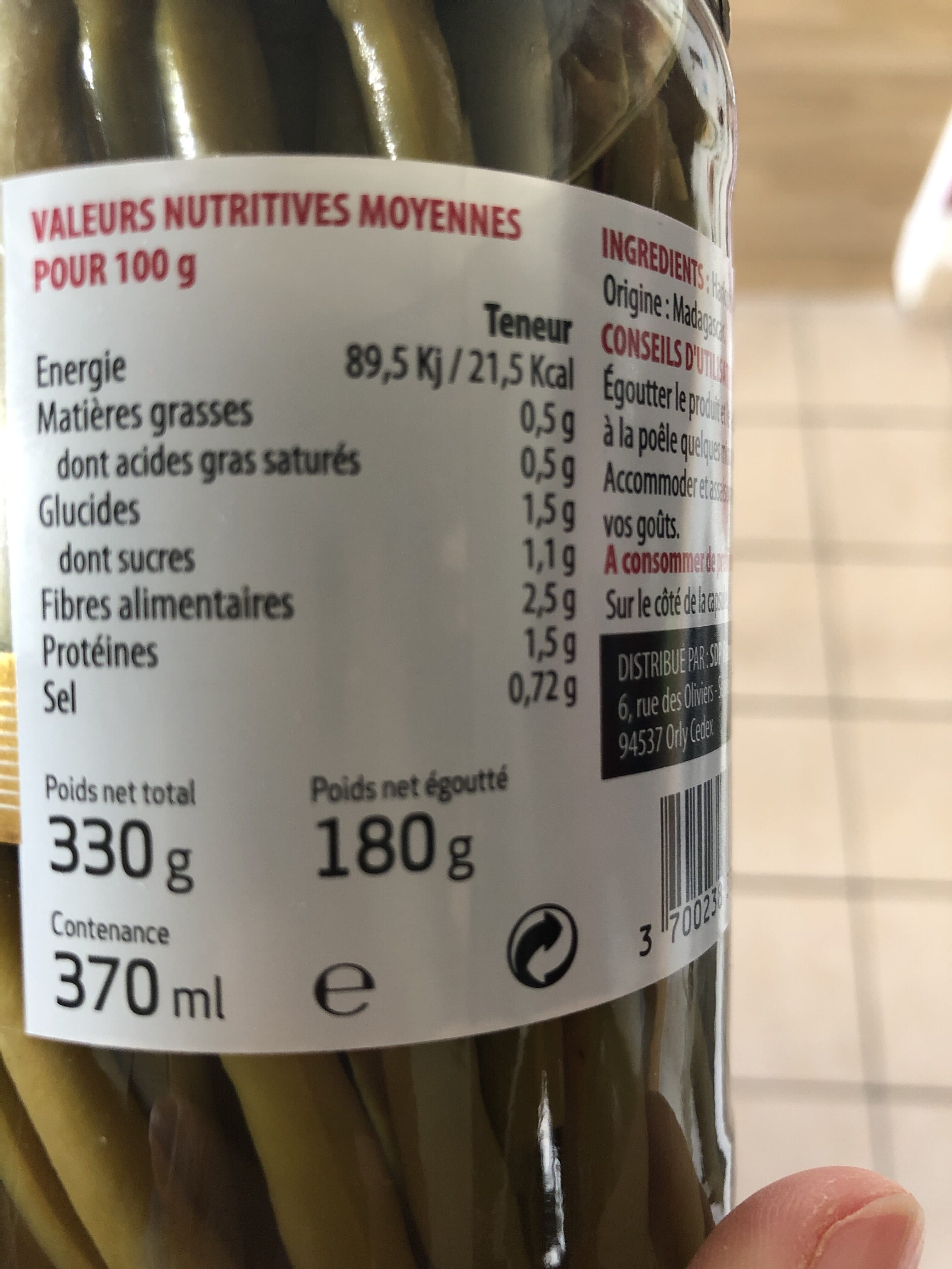 Open Food Facts Haricots verts extra fins packshot