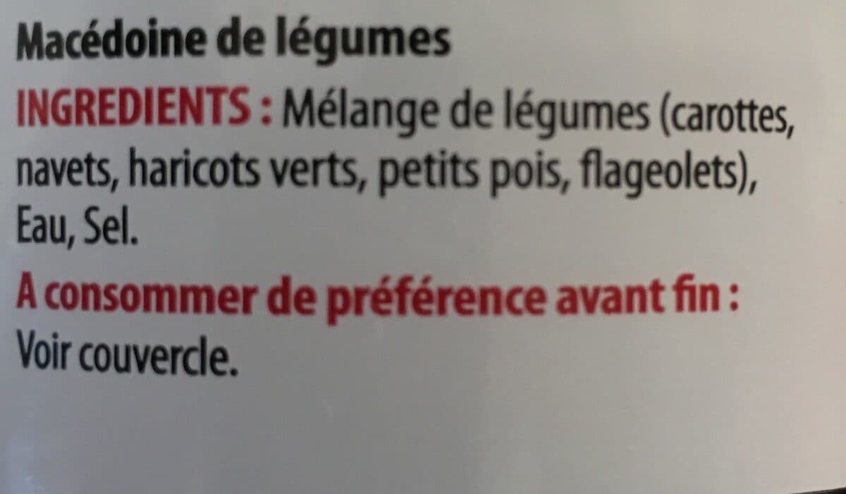 BF Macédoine de Légumes packshot