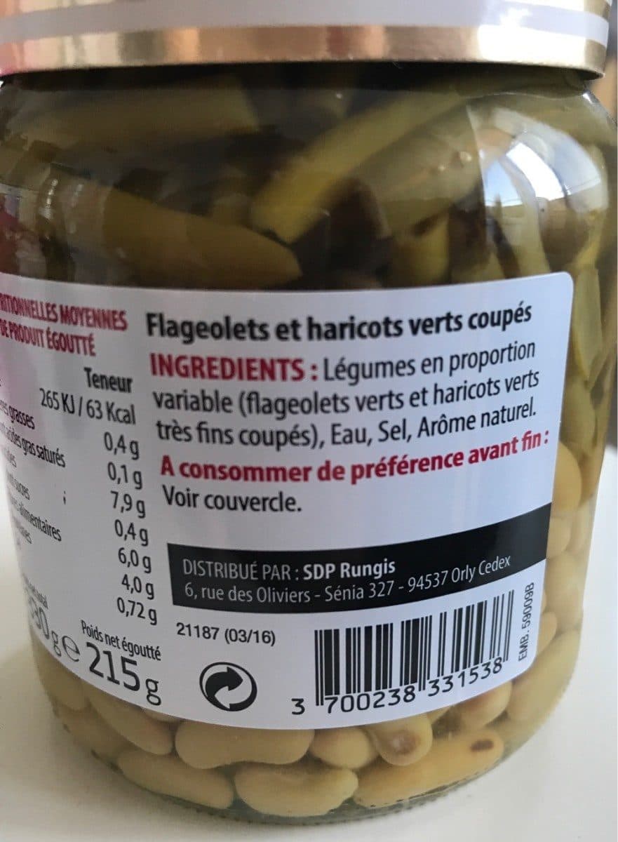 Open Food Facts Flageolets et haricots verts packshot