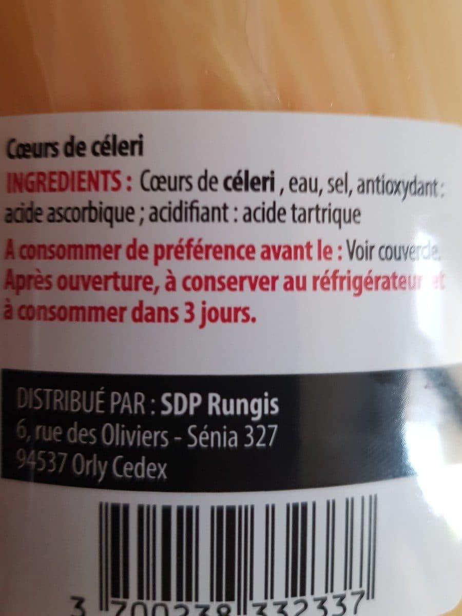Open Food Facts Coeurs de céleri packshot