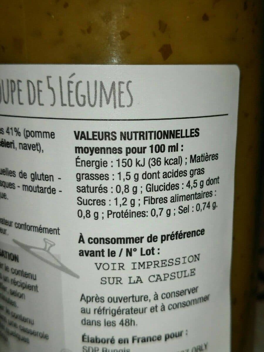 Open Food Facts Soupe de legumes packshot