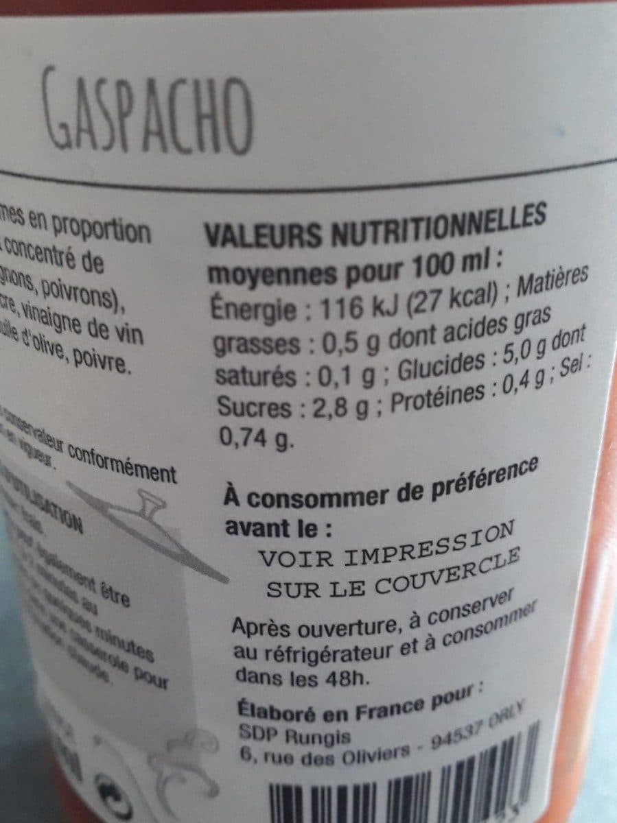 Open Food Facts Gaspacho packshot