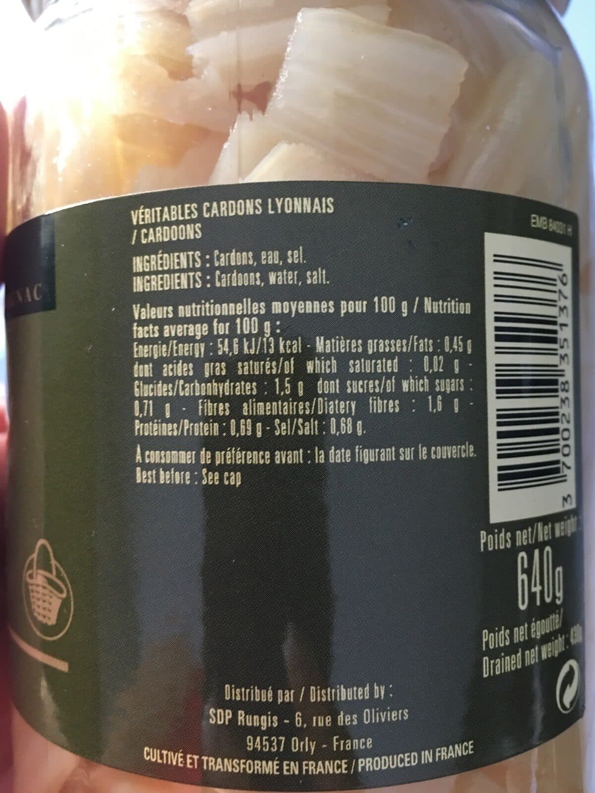 Open Food Facts Cardons lyonnais packshot
