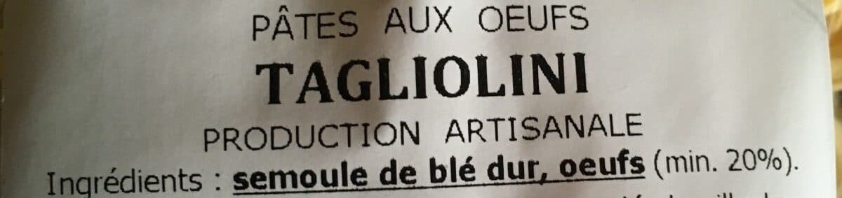 Open Food Facts Pâtes aux œufs Tagliolini packshot