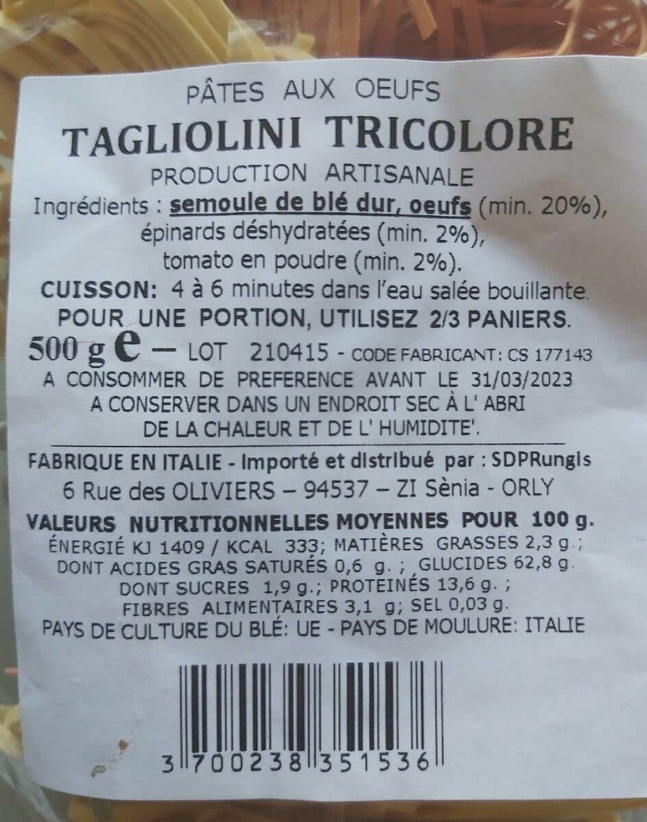 Saveurs D'italie Tagliolini Tricolore 500 GRS packshot