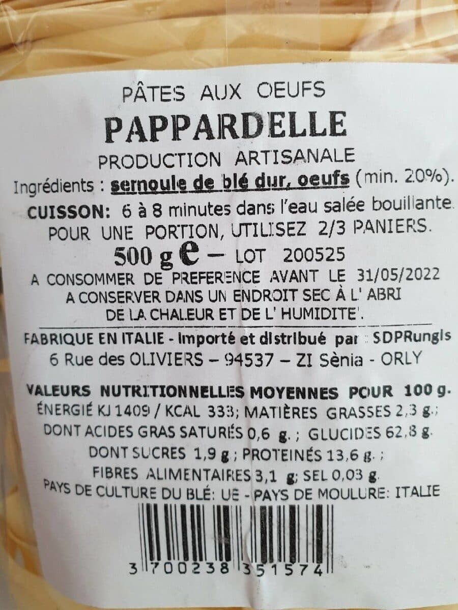 Open Food Facts Papardelle 500 GRS packshot