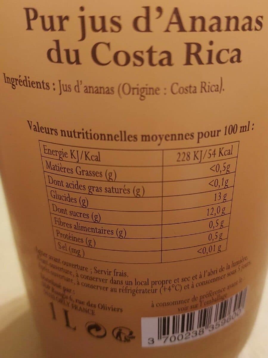 Open Food Facts Pour jus d'ananas du Costa rica packshot