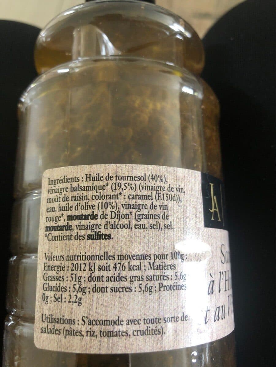 Jean d'Audignac Sauce Vinaigrette Huile d'Olive Vinaigre Balsamique packshot