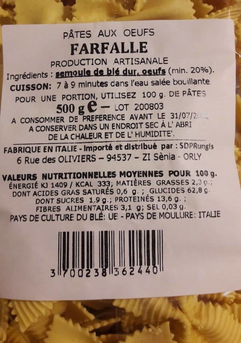 saveurs d'Italie Farfalle packshot