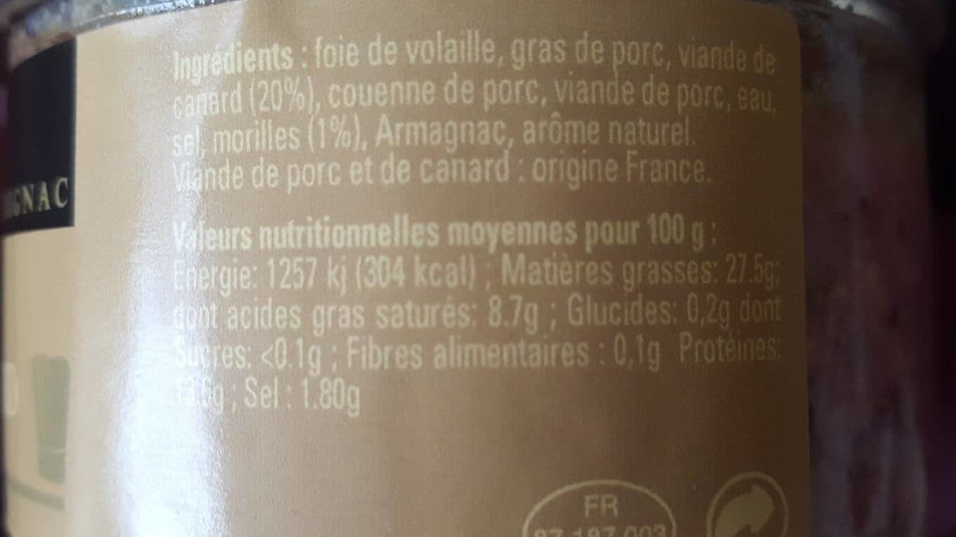 Jean D'Audignac Terrine Canard Aux Morilles 180G packshot