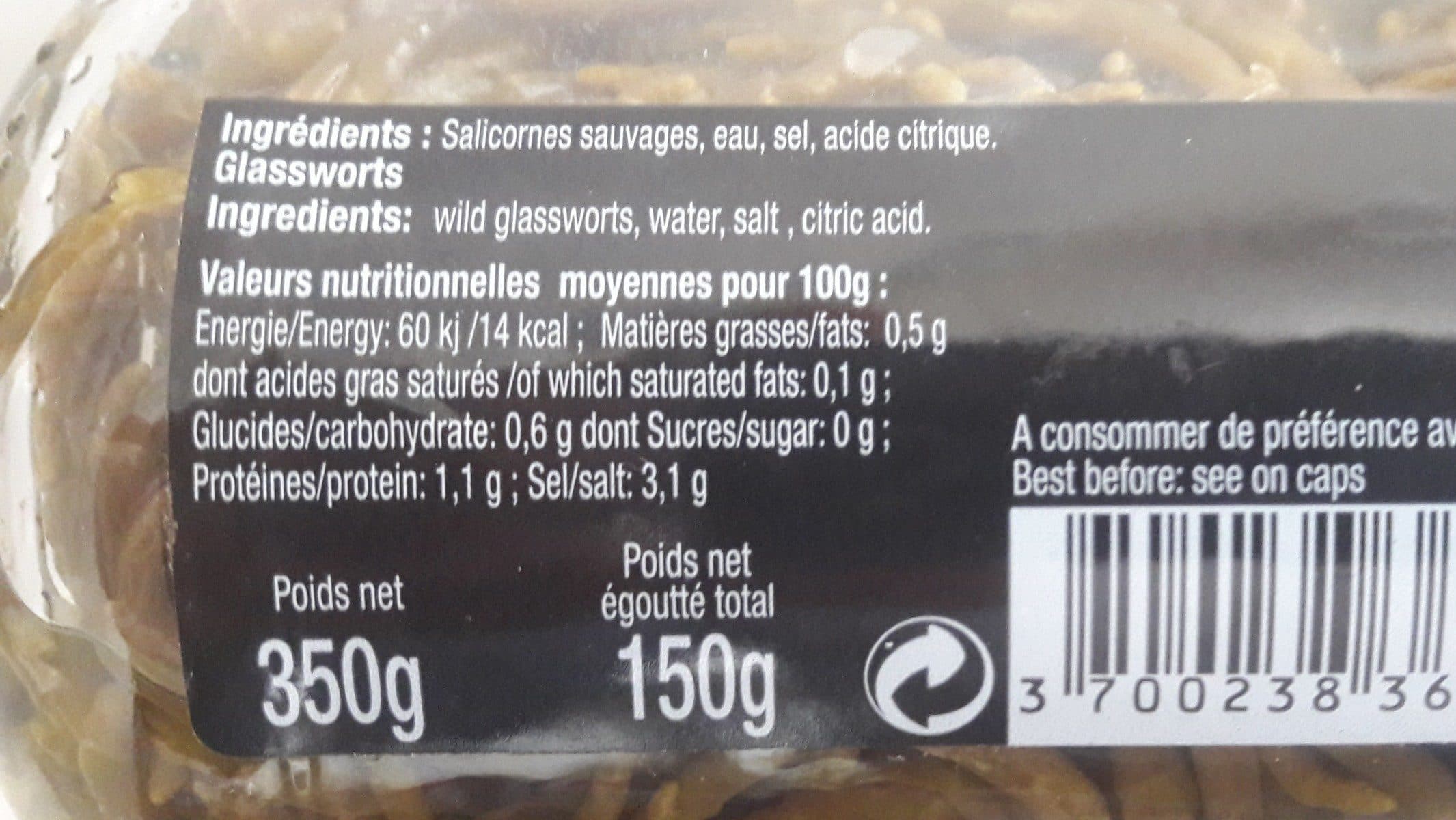 Jean d'Audignac Salicornes au naturel packshot