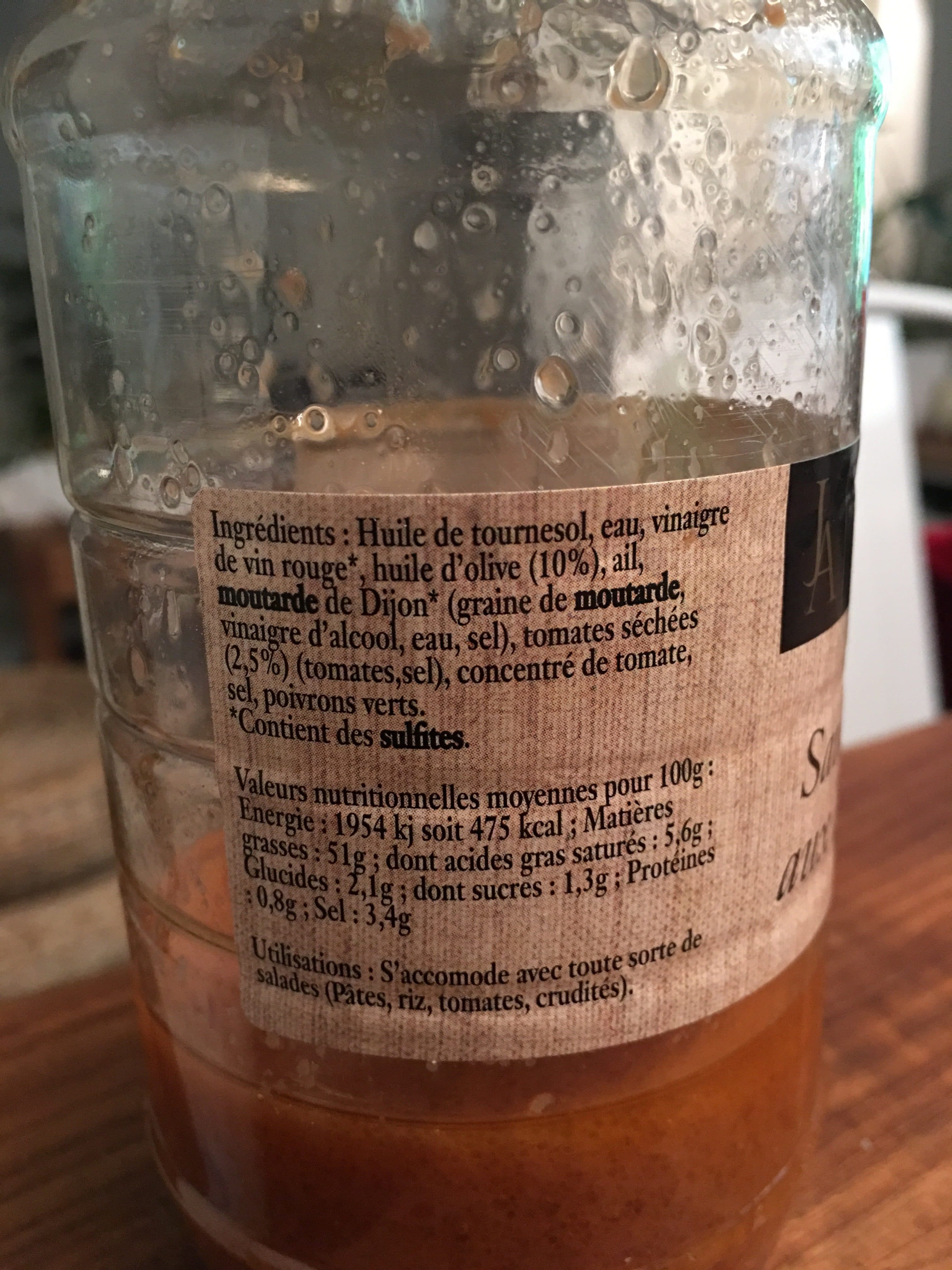 Jean D’audignac Sauce Vinaigrette aux tomates sechees packshot