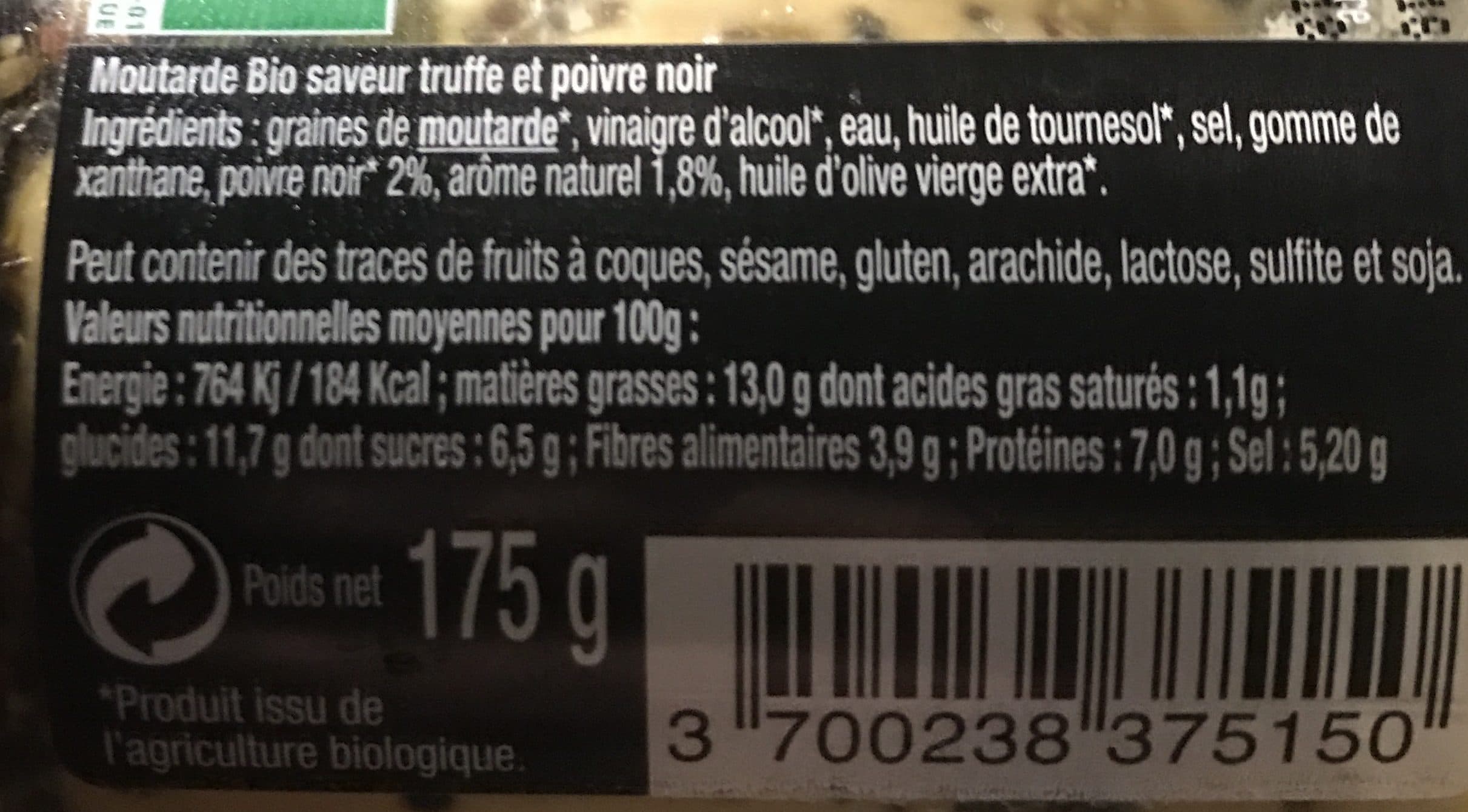 Jean D’audignac Moutarde Bio Truffe & poivre noir packshot